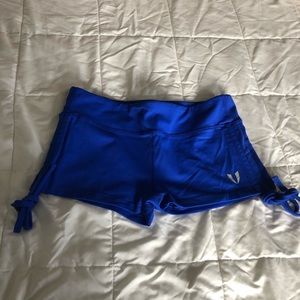 Firm Abs side crunch booty lifting shorts in Blue